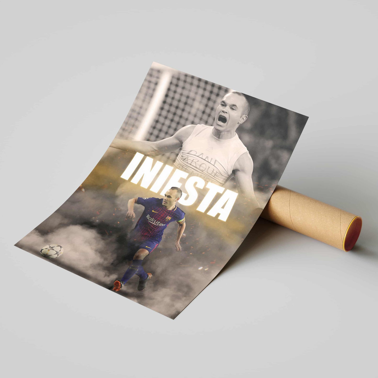 Andres Iniesta FC Barcelona Football Poster - FootballCorner