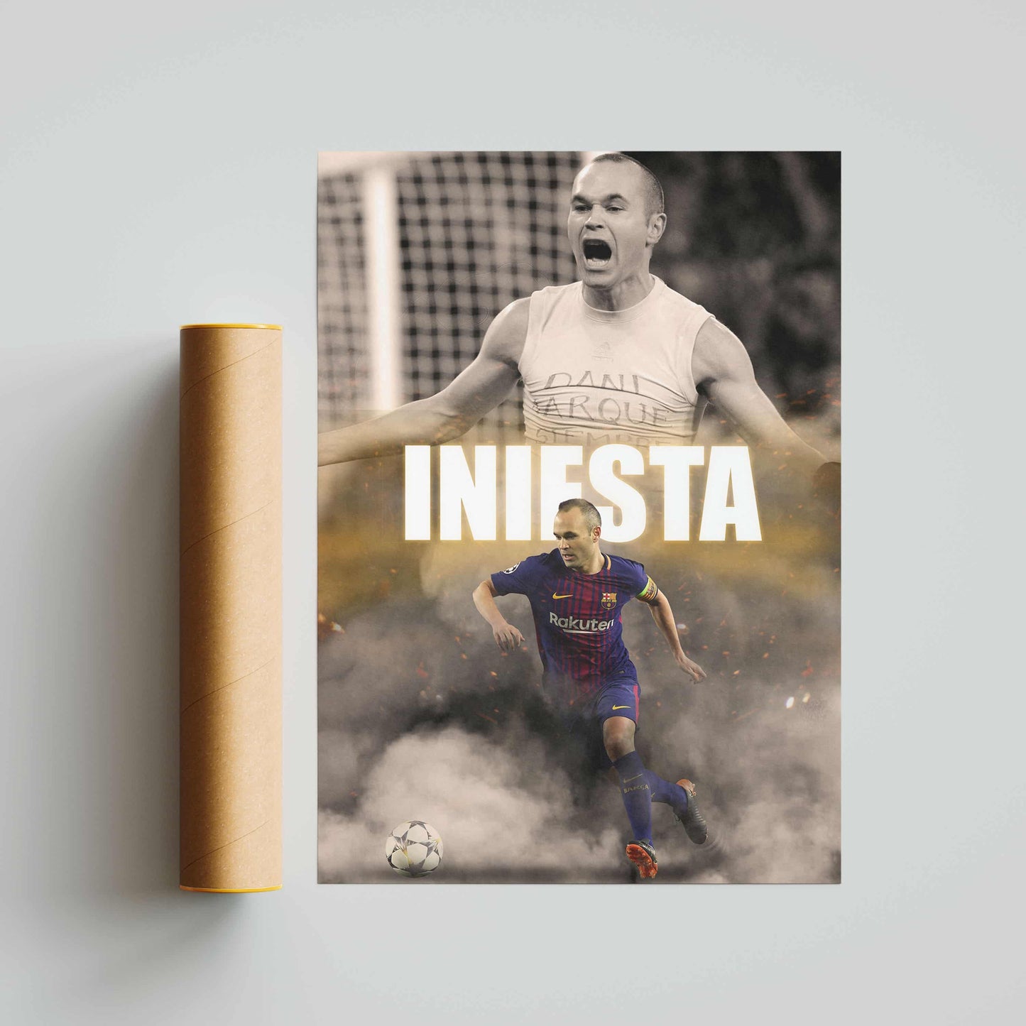 Andres Iniesta FC Barcelona Football Poster - FootballCorner