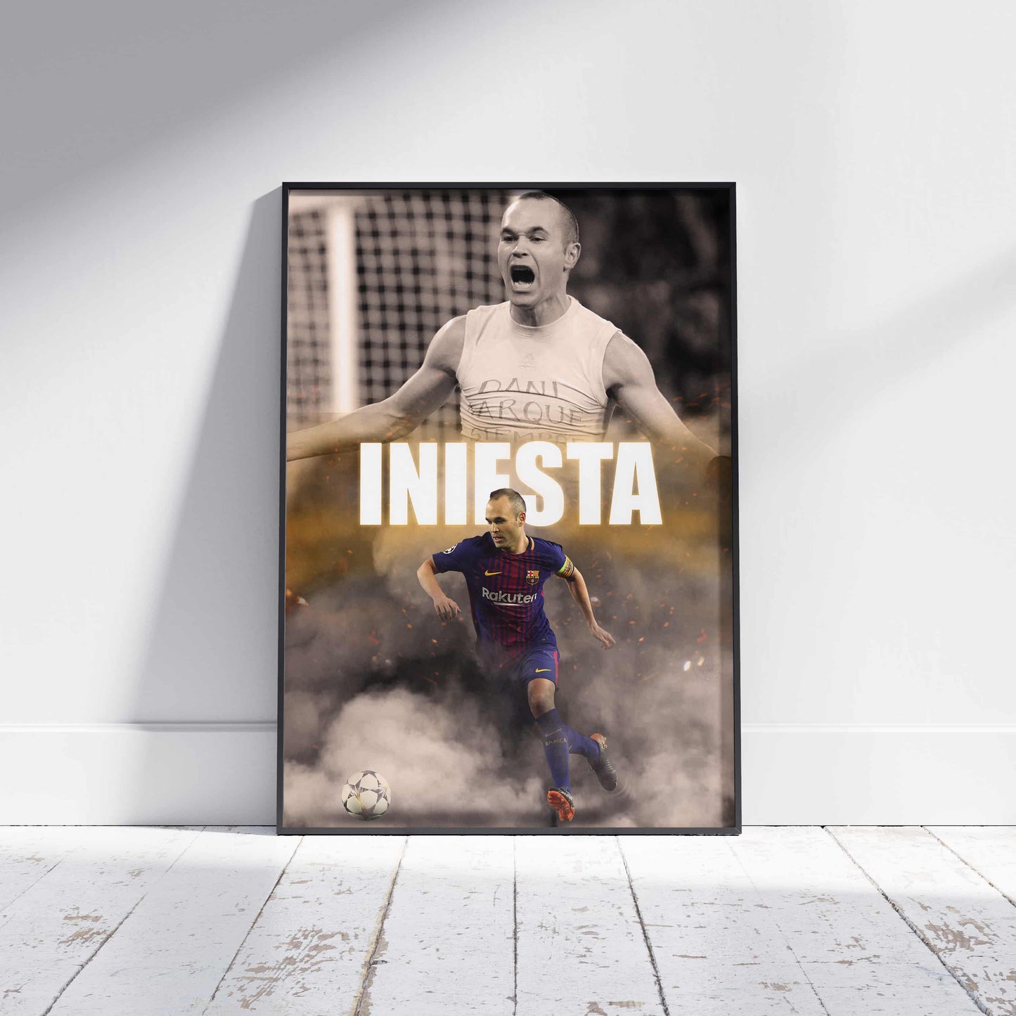 Andres Iniesta FC Barcelona Football Poster - FootballCorner