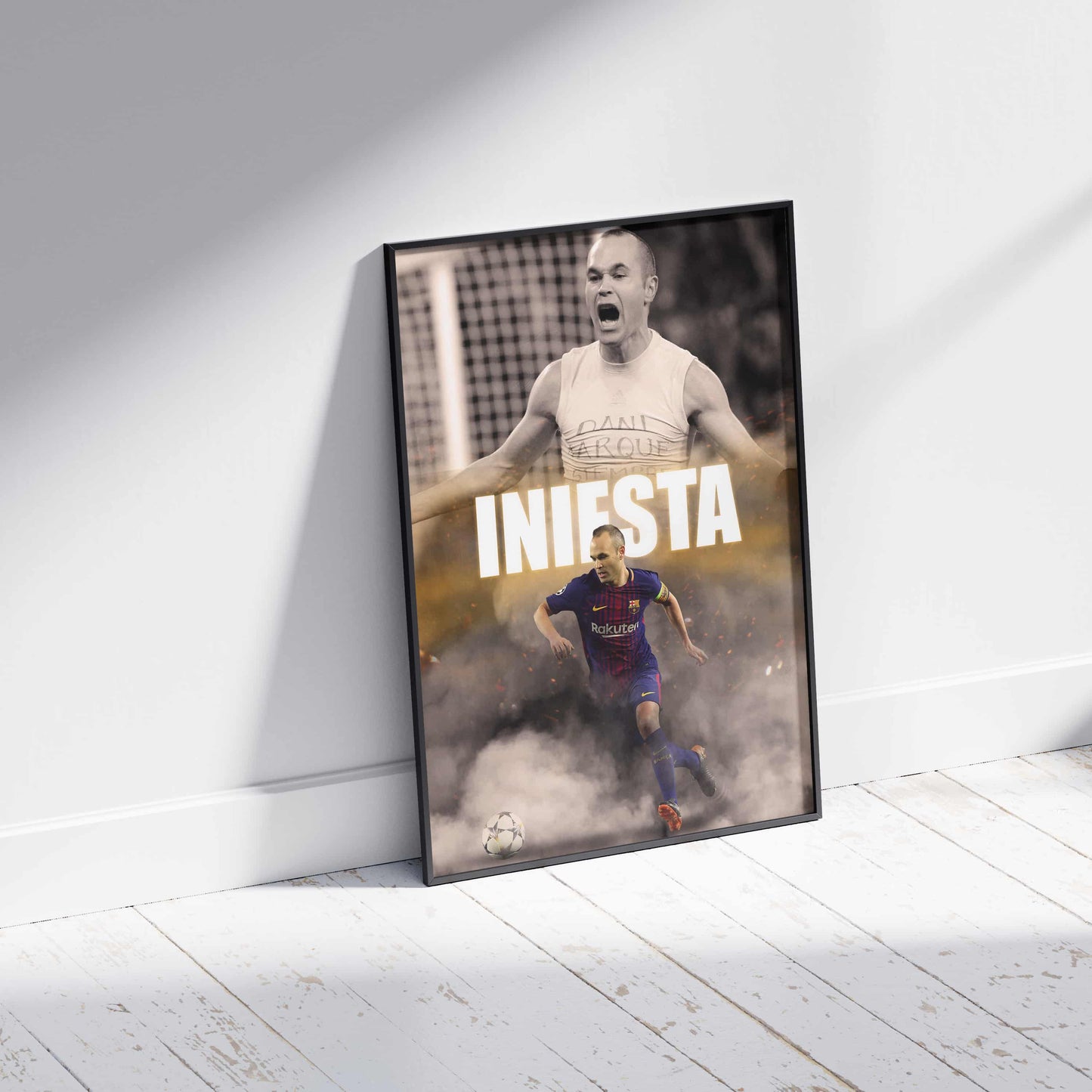 Andres Iniesta FC Barcelona Football Poster - FootballCorner