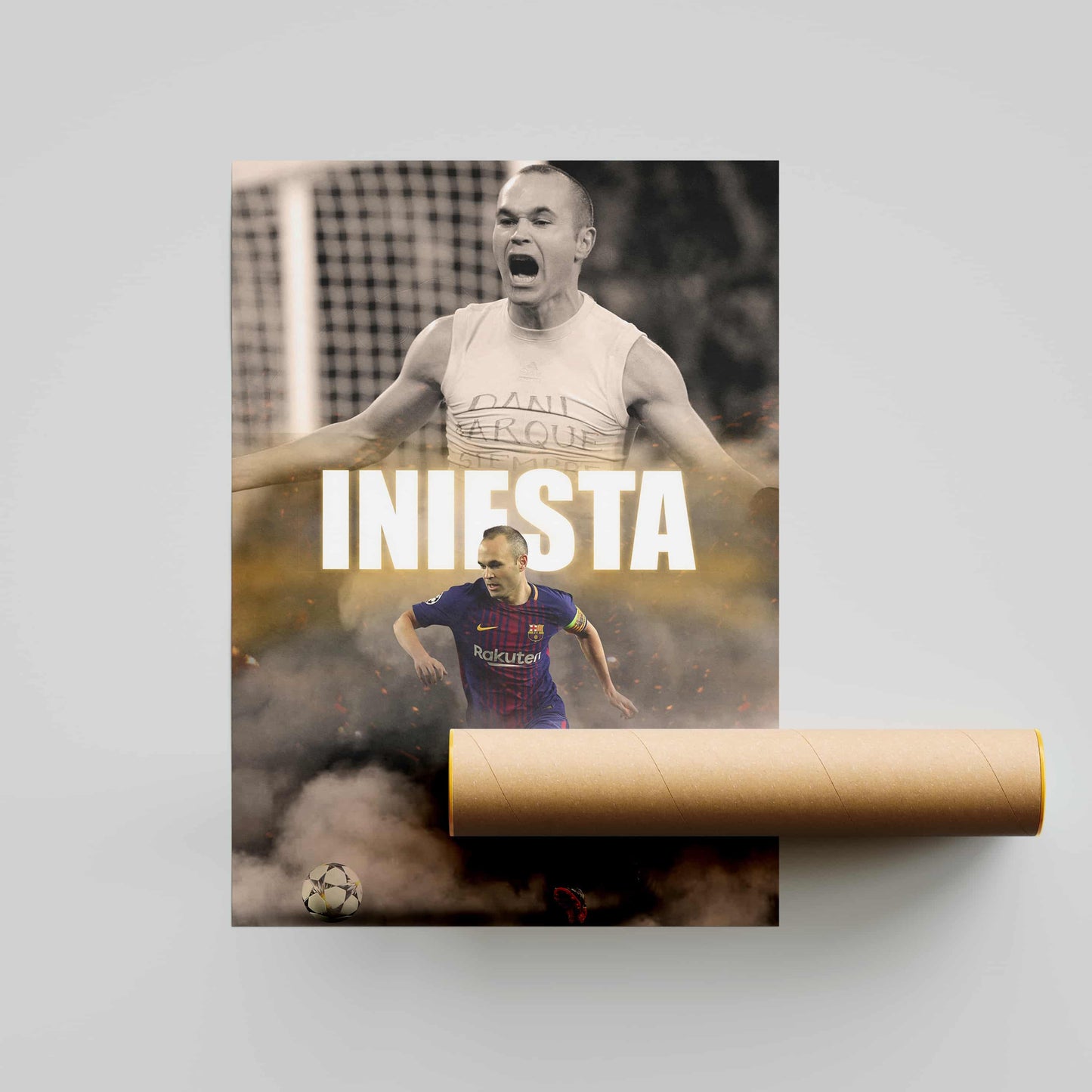 Andres Iniesta FC Barcelona Football Poster - FootballCorner