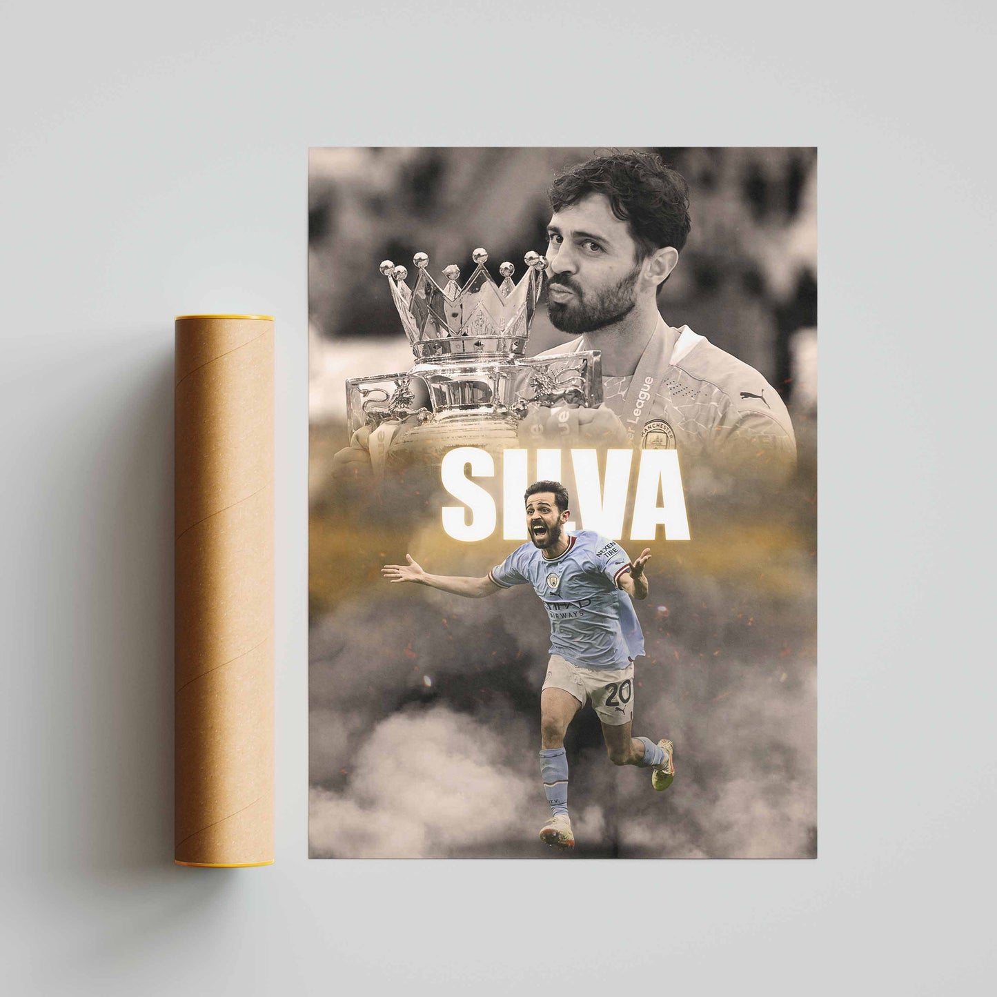 Bernardo Silva Man City Football Poster - FootballCorner