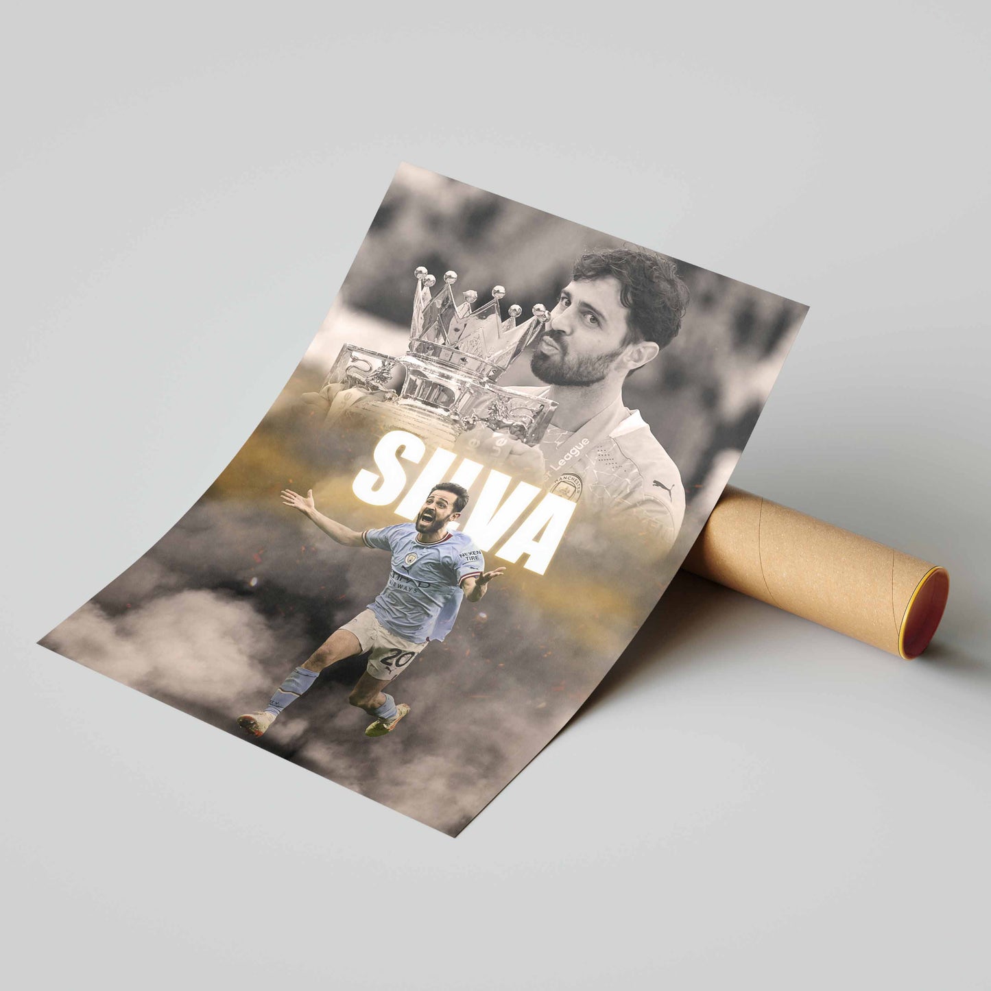 Bernardo Silva Man City Football Poster - FootballCorner