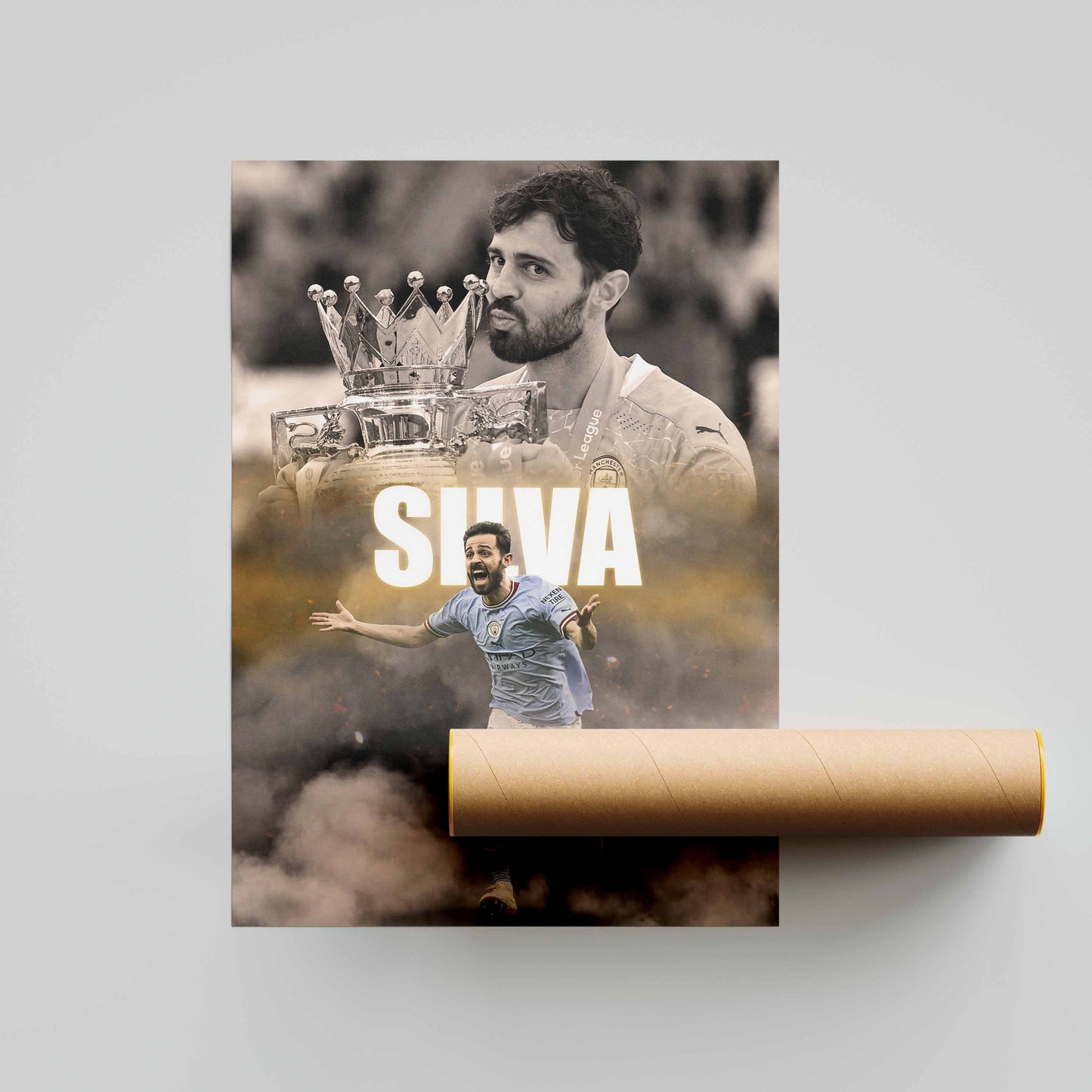 Bernardo Silva Man City Football Poster - FootballCorner