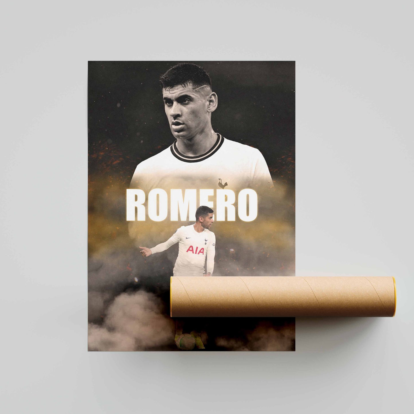 Cristian Romero Tottenham Hotspur Football Poster - FootballCorner