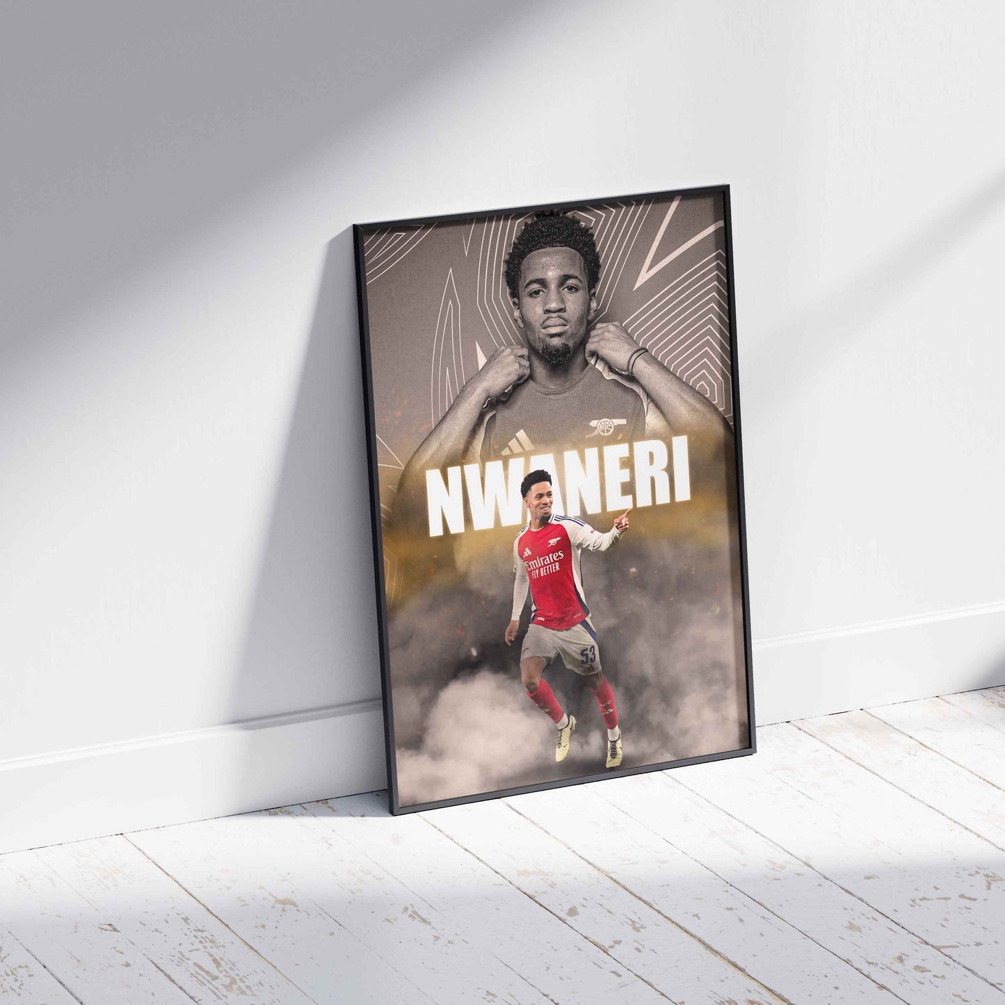 Ethan Nwaneri Arsenal Football Poster - FootballCorner