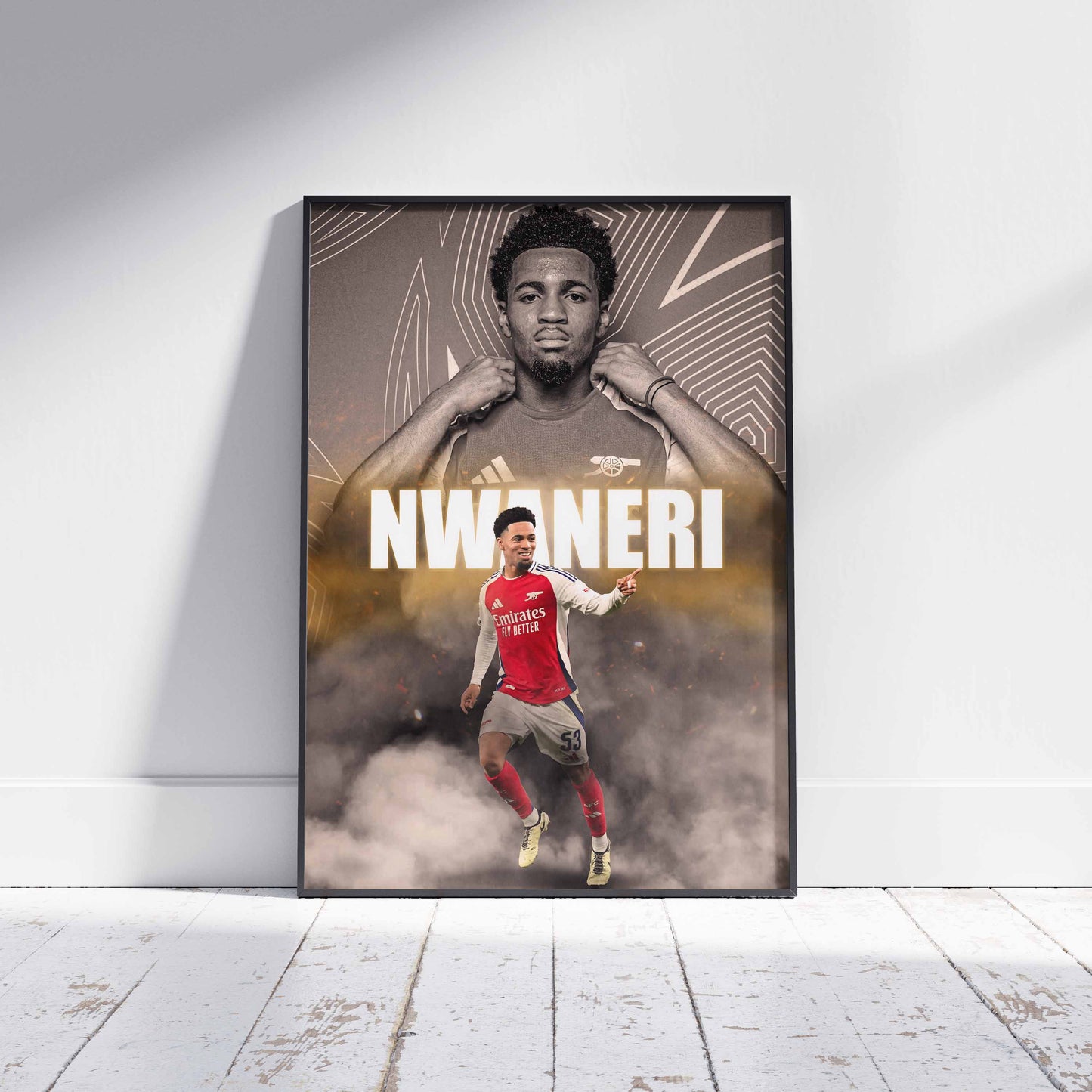 Ethan Nwaneri Arsenal Football Poster - FootballCorner