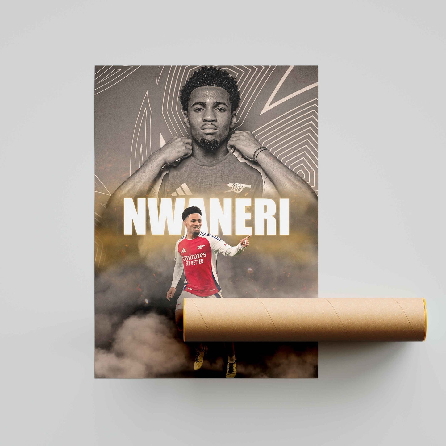 Ethan Nwaneri Arsenal Football Poster - FootballCorner