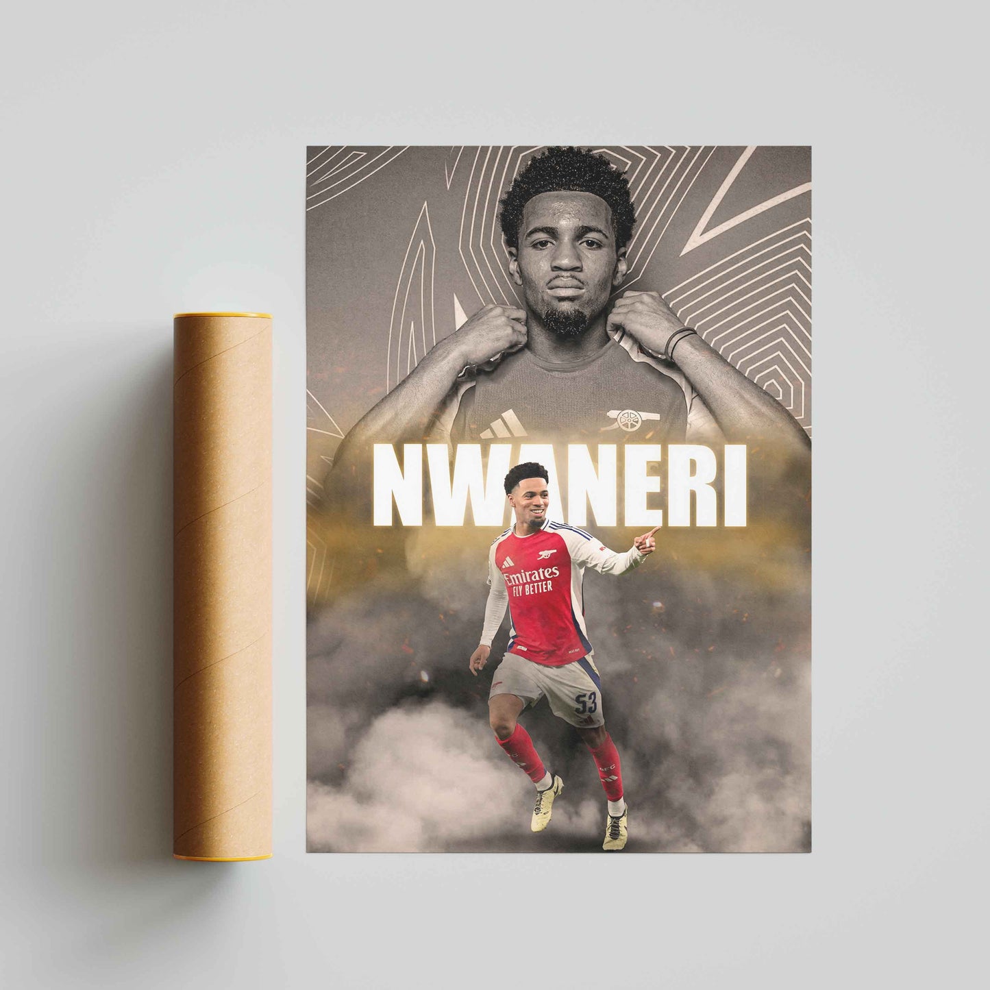 Ethan Nwaneri Arsenal Football Poster - FootballCorner