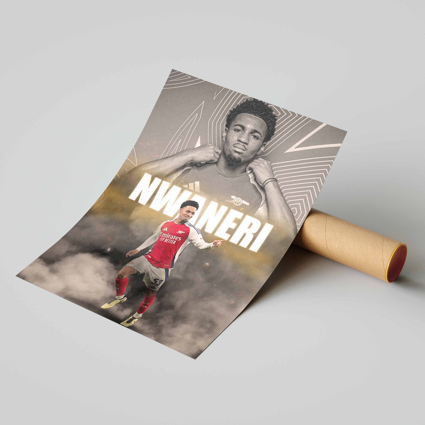 Ethan Nwaneri Arsenal Football Poster - FootballCorner