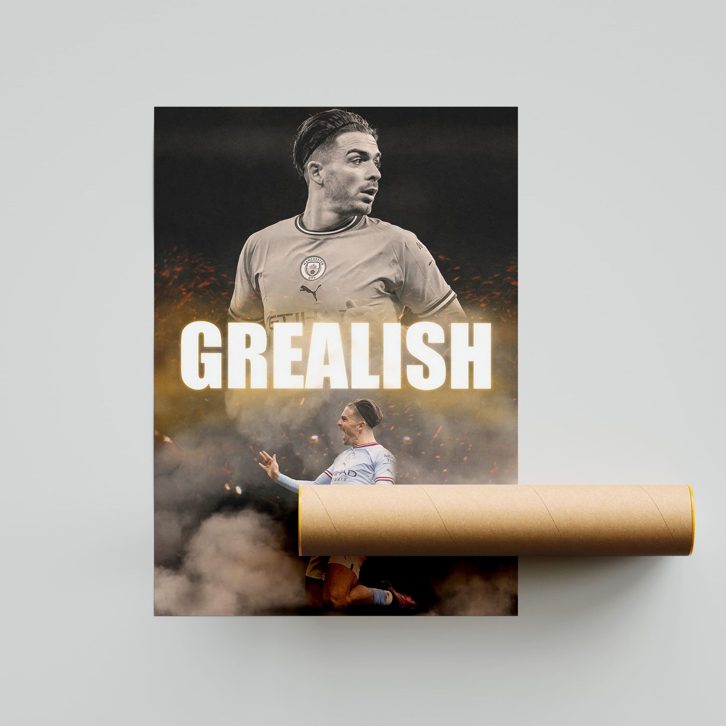 Jack Grealish Man City Football Poster - FootballCorner