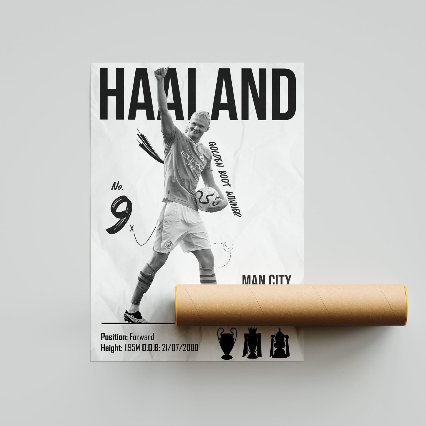 Erling Haaland Football Poster - FootballCorner