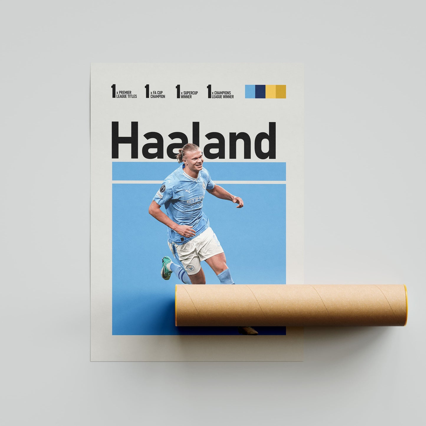 Haaland Manchester City Football Poster - FootballCorner