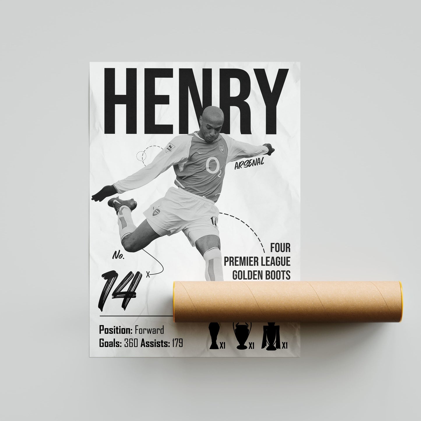 Thierry Henry Arsenal Football Poster - FootballCorner