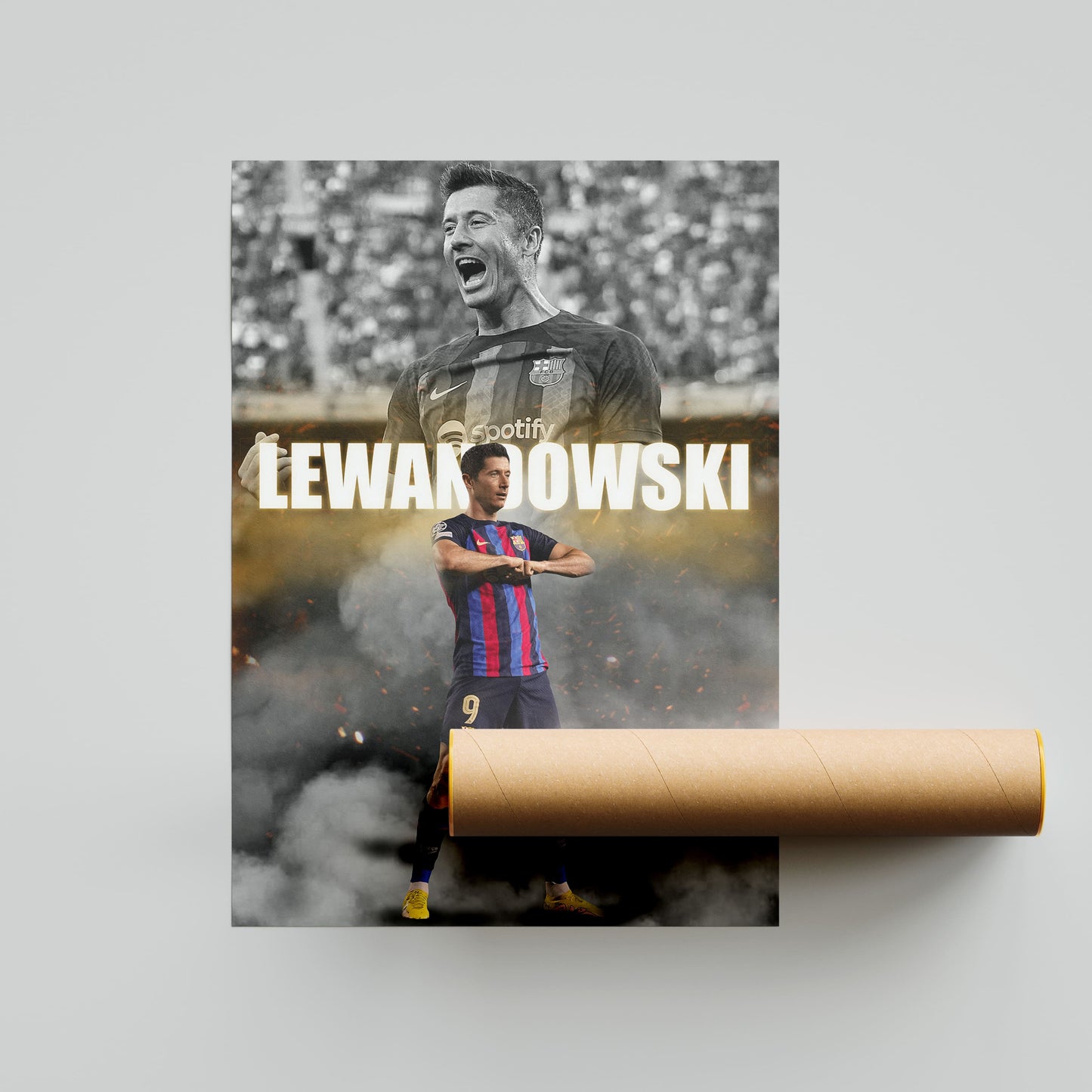 Robert Lewandowski Barcelona Football Poster - FootballCorner
