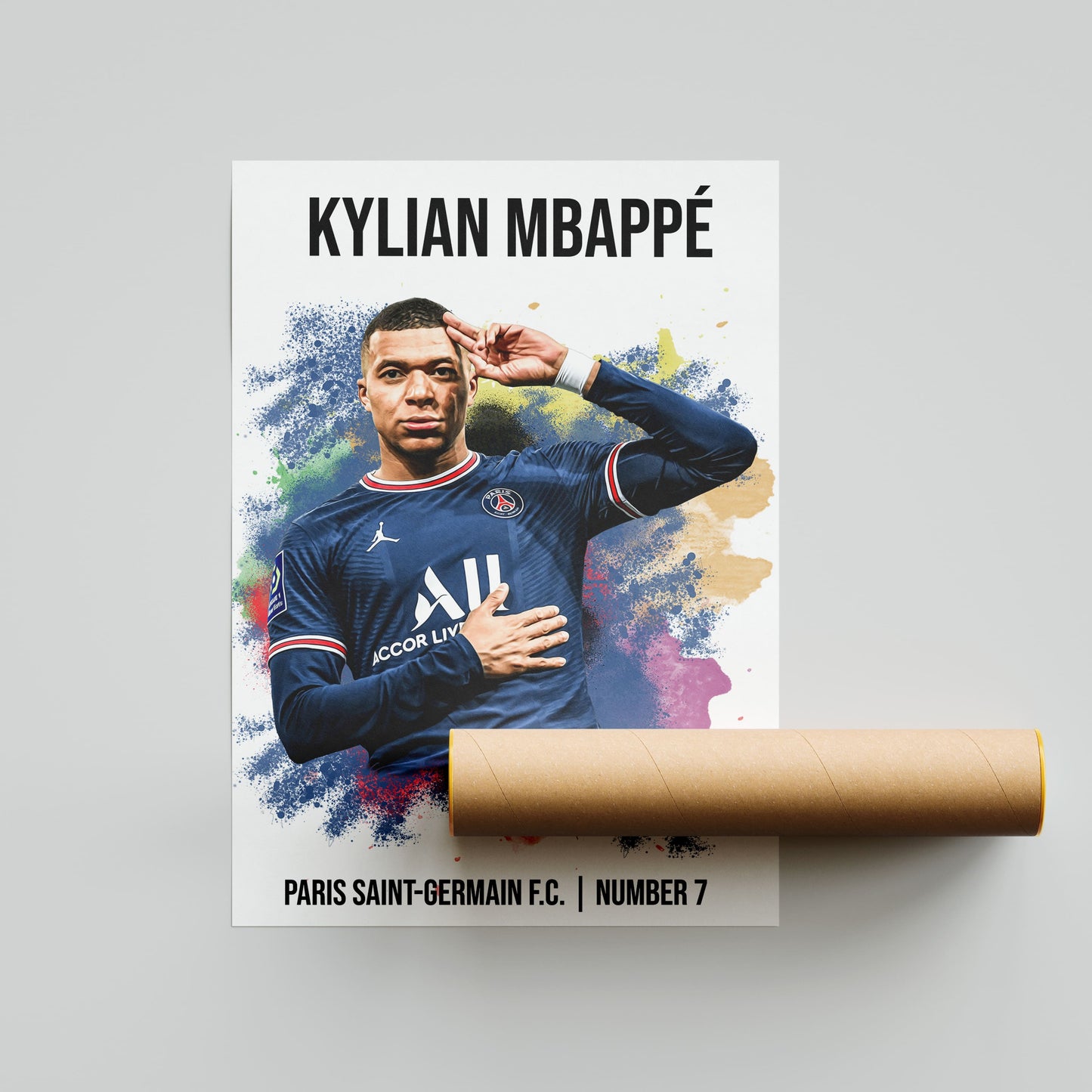 Mbappe PSG Football Poster - FootballCorner