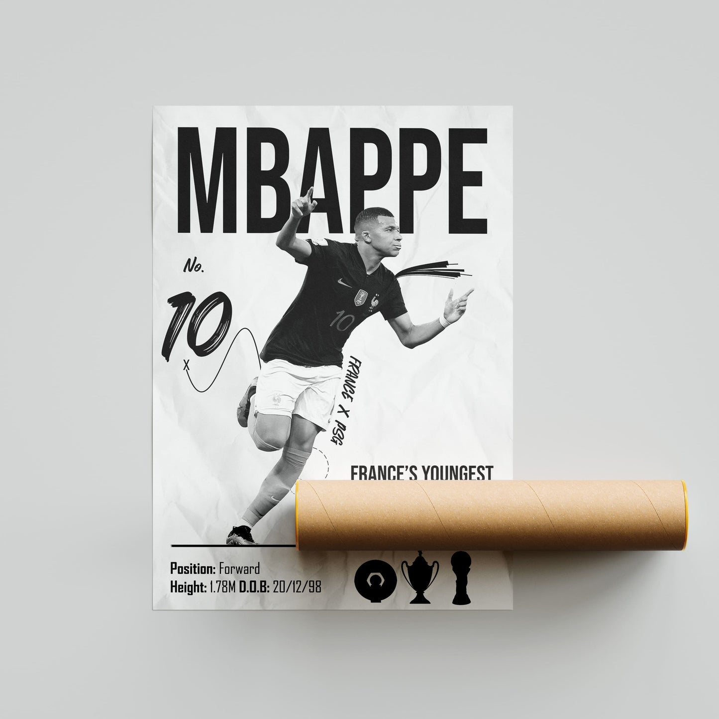 Kylian Mbappe Football Poster - FootballCorner