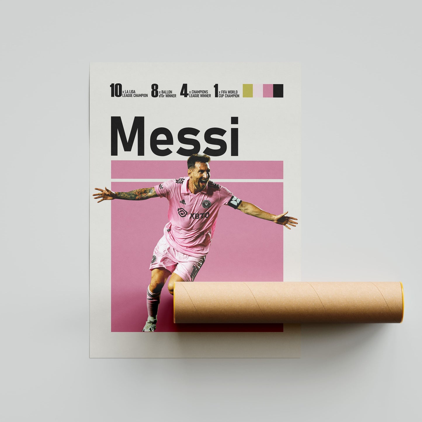 Lionel Messi Inter Miami FC Football Poster - FootballCorner