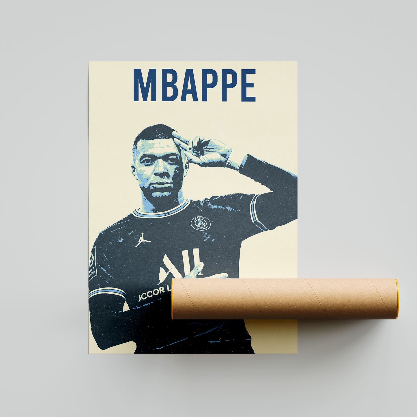 Kylian Mbappe PSG Pop Art Football Poster - FootballCorner