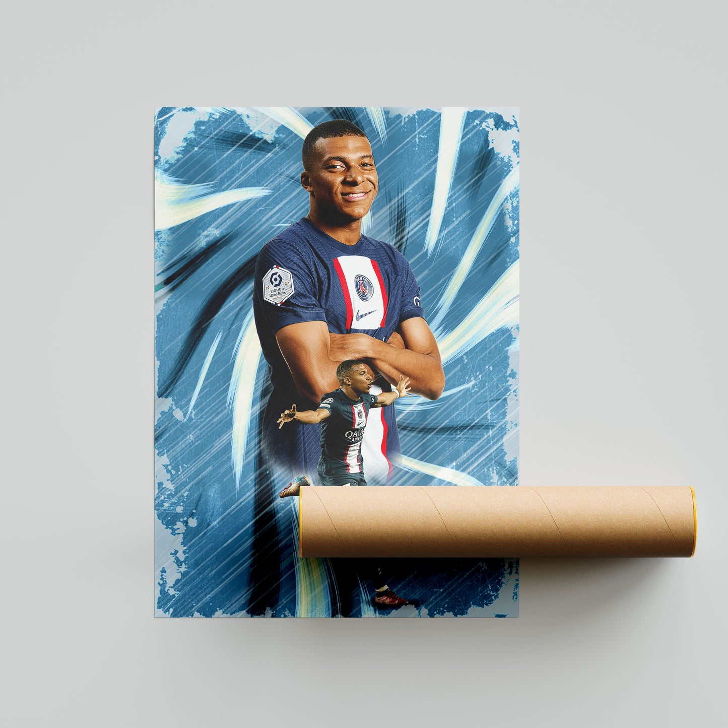 Kylian Mbappe Paris Saint-Germain Football Poster - FootballCorner