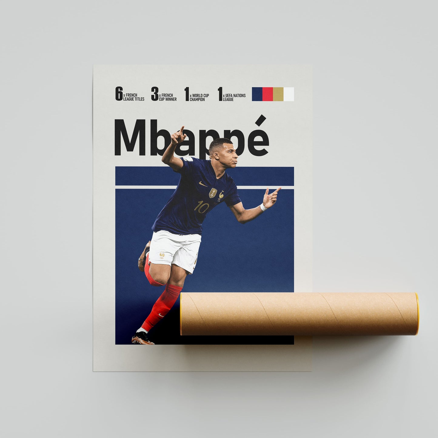 Kylian Mbappe Football Poster - FootballCorner
