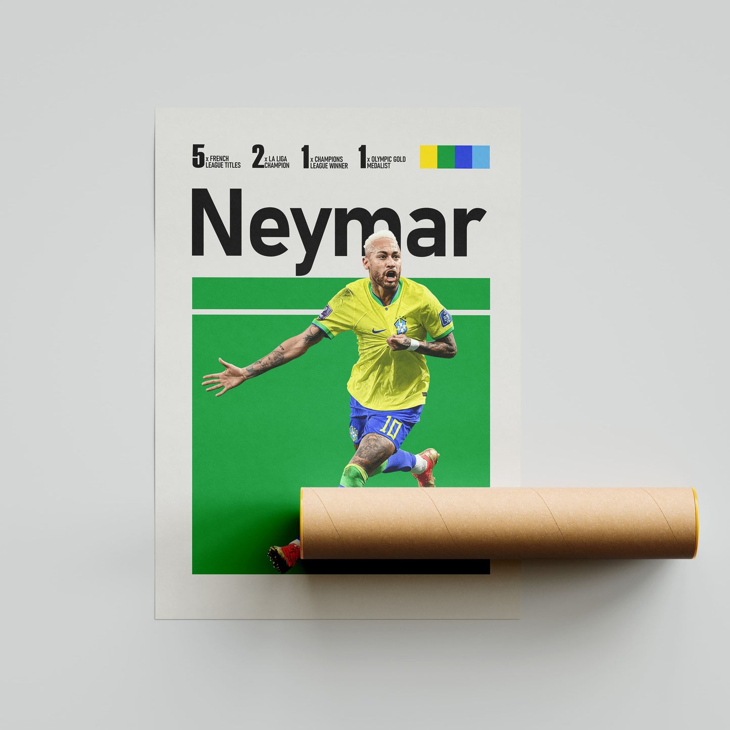 Neymar Junior Brazil Football Poster - FootballCorner