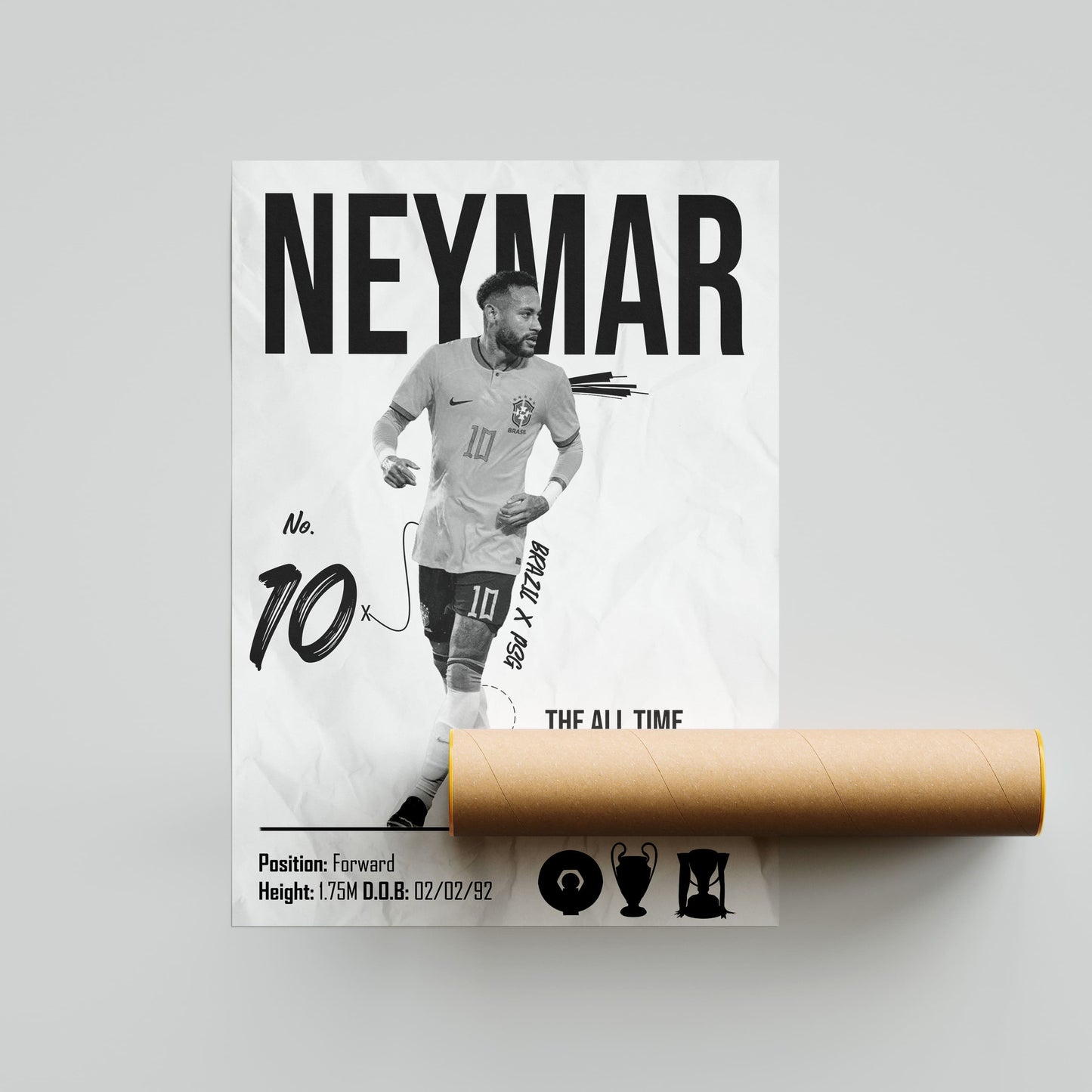 Neymar Brazil Football Poster - FootballCorner