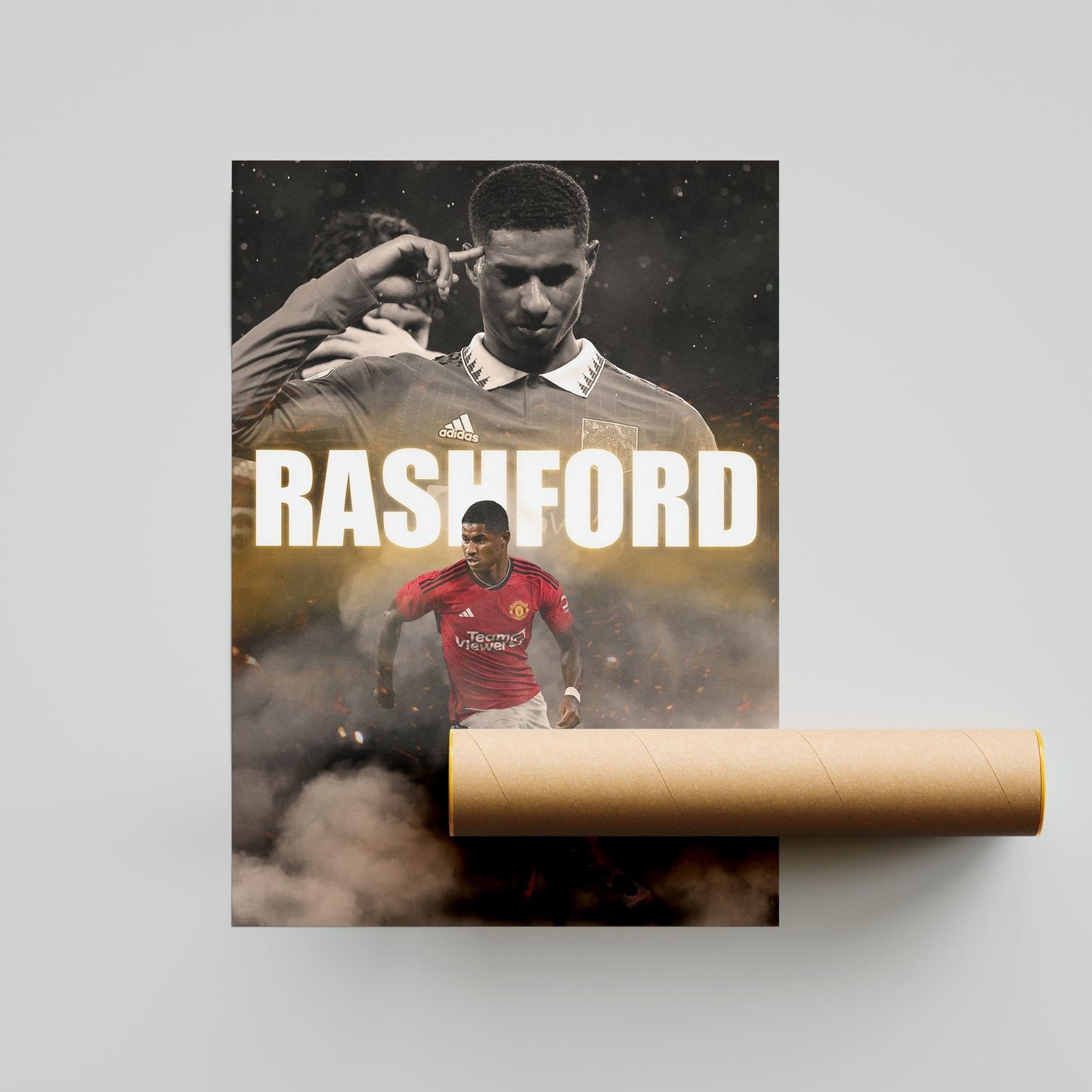 Marcus Rashford Man Utd Football Poster - FootballCorner
