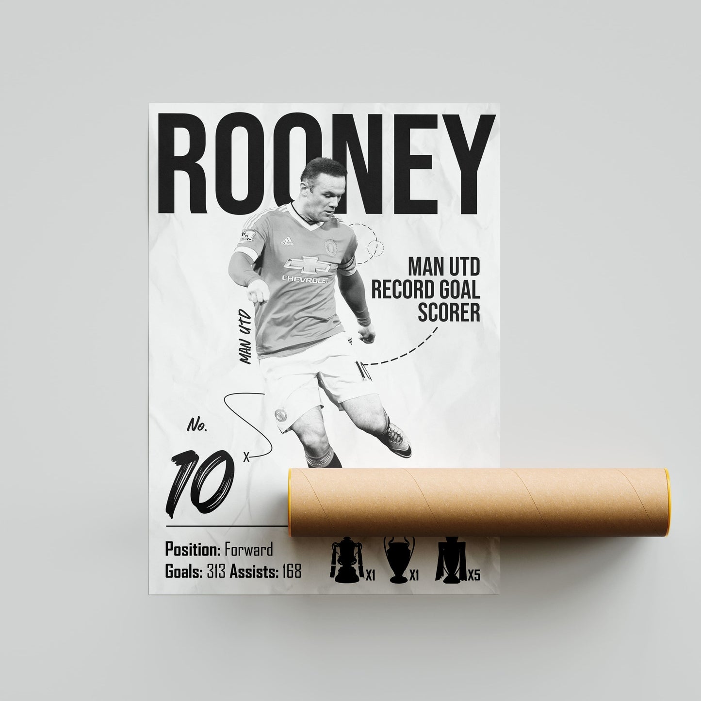 Wayne Rooney Man Utd Football Poster - FootballCorner