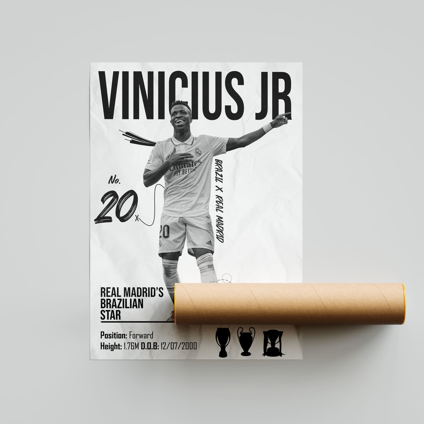 Vinicius Jr Real Madrid Football Poster - FootballCorner
