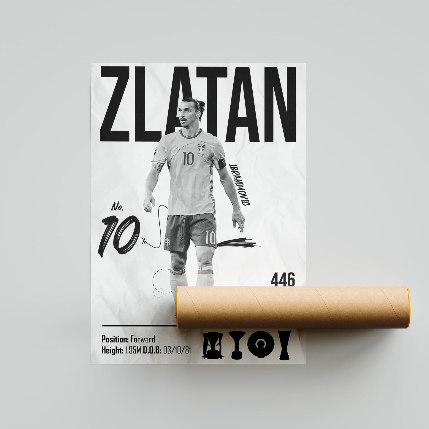 Zlatan Ibrahimovic Football Poster - FootballCorner
