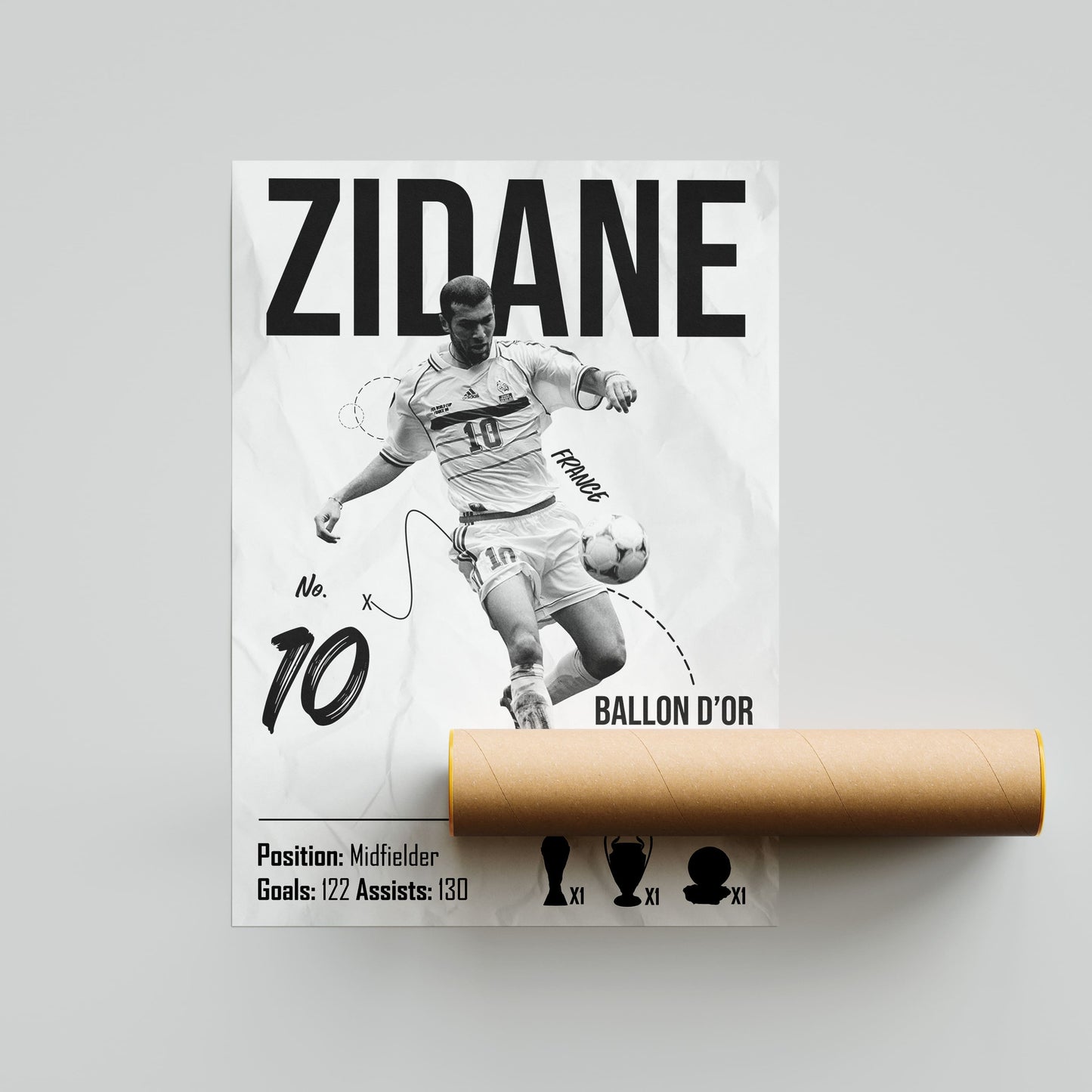 Zinedine Zidane Football Poster - FootballCorner