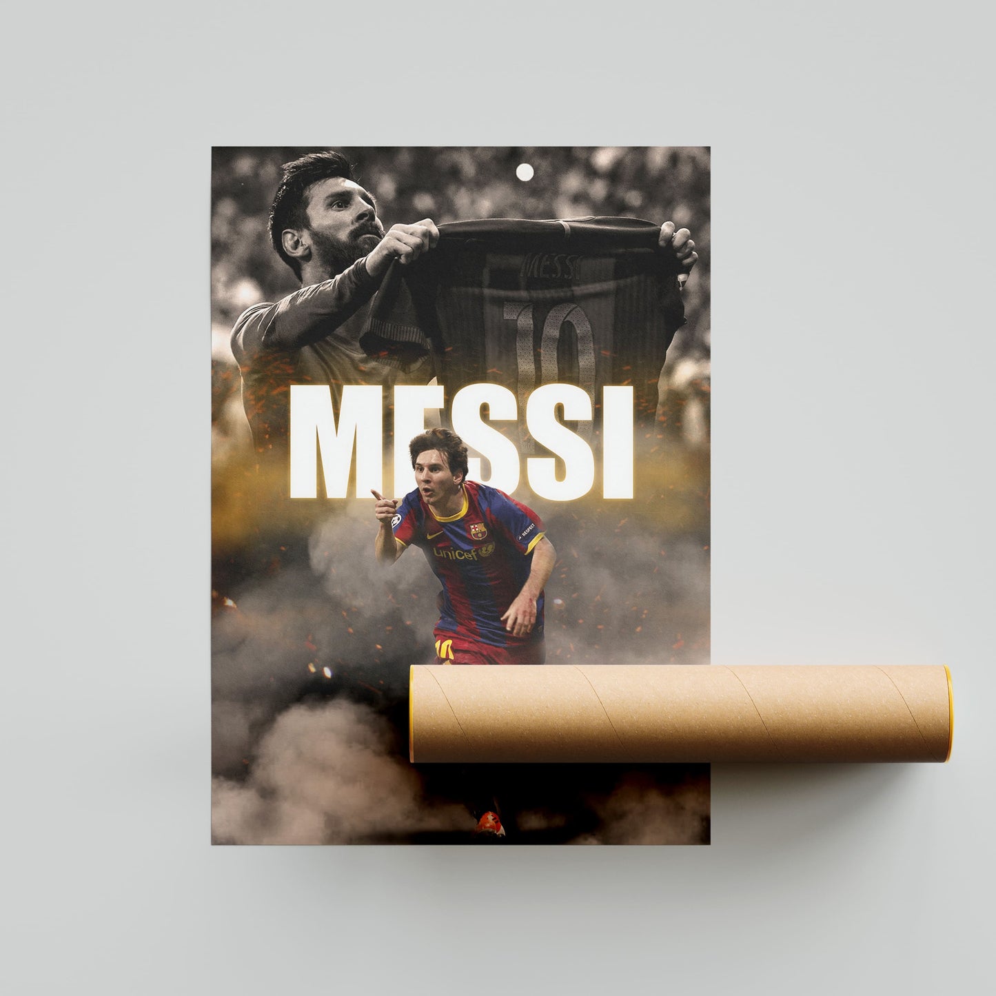 Lionel Messi Barcelona Football Poster - FootballCorner