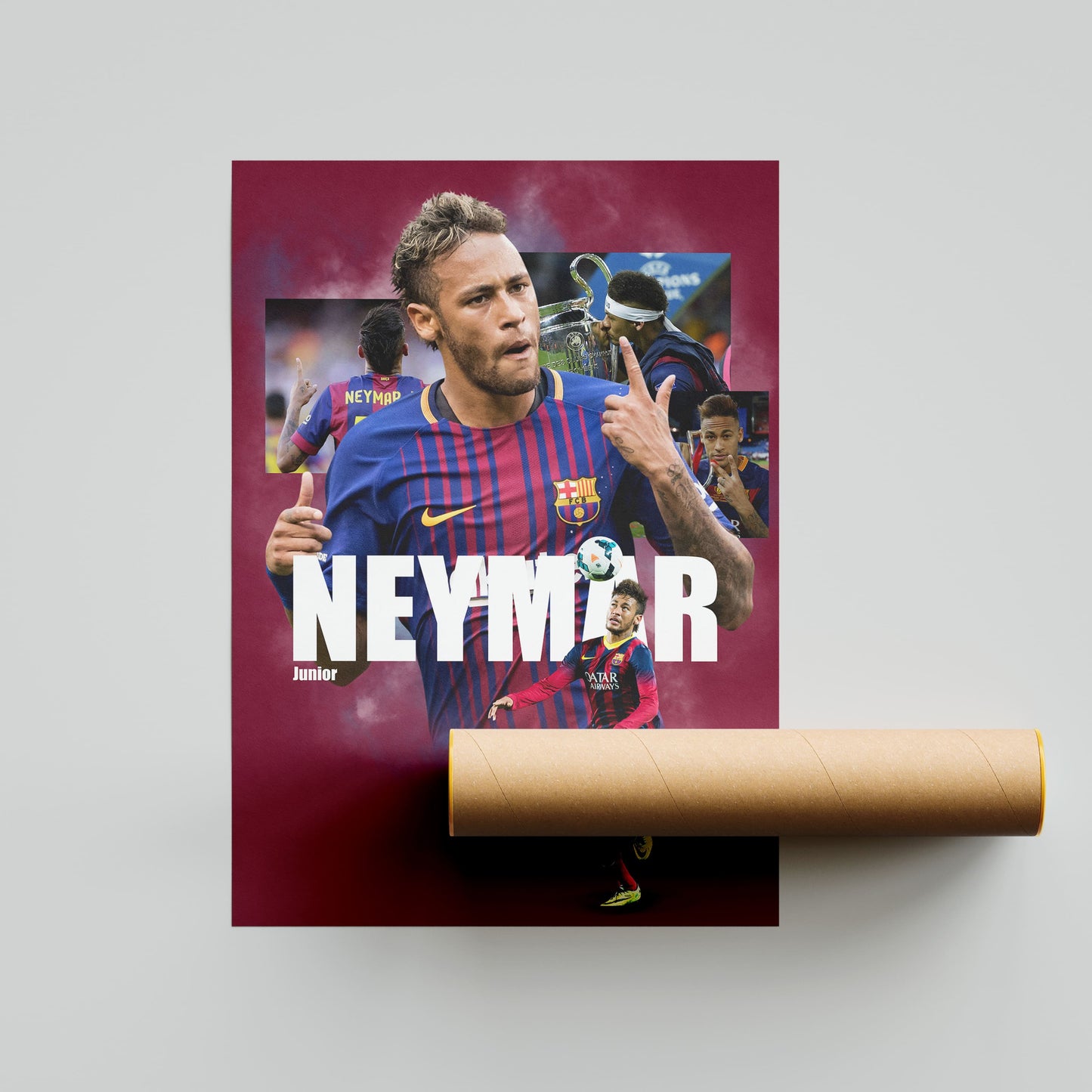 Neymar Barcelona Football Poster - FootballCorner