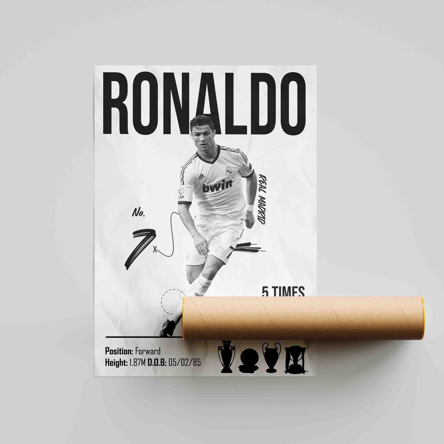 Cristiano Ronaldo Real Madrid Football Poster - FootballCorner