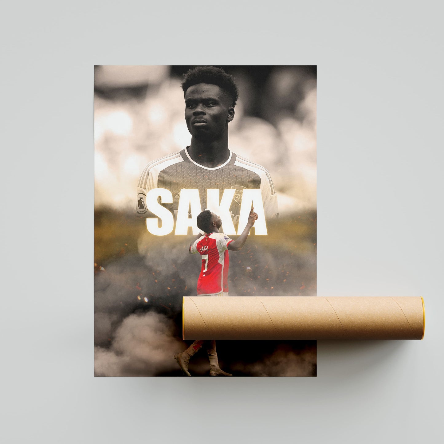 Bukayo Saka Arsenal FC Football Poster - FootballCorner