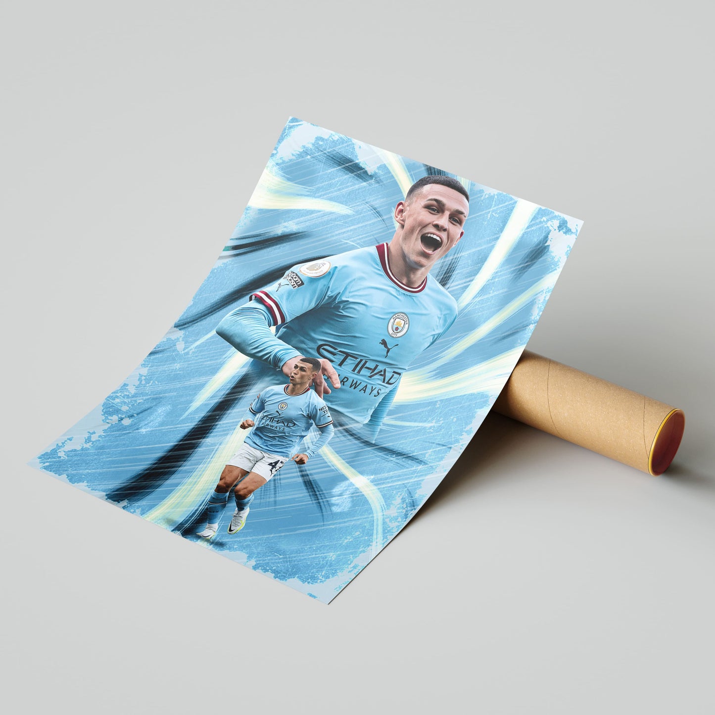 Phil Foden Man City Football Poster - FootballCorner