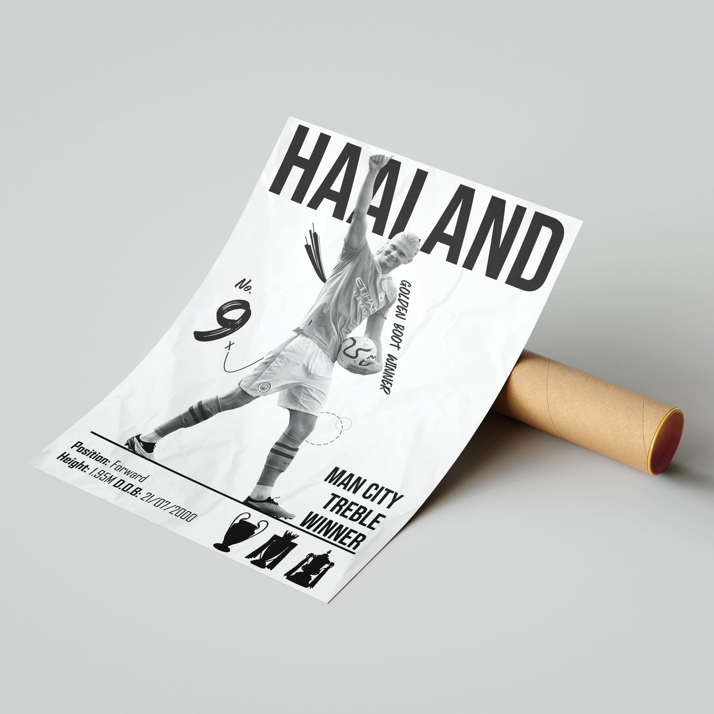 Erling Haaland Football Poster - FootballCorner