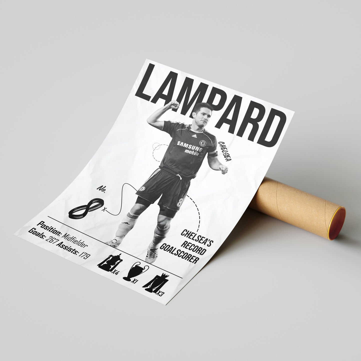 Frank Lampard Chelsea FC Football Poster - FootballCorner