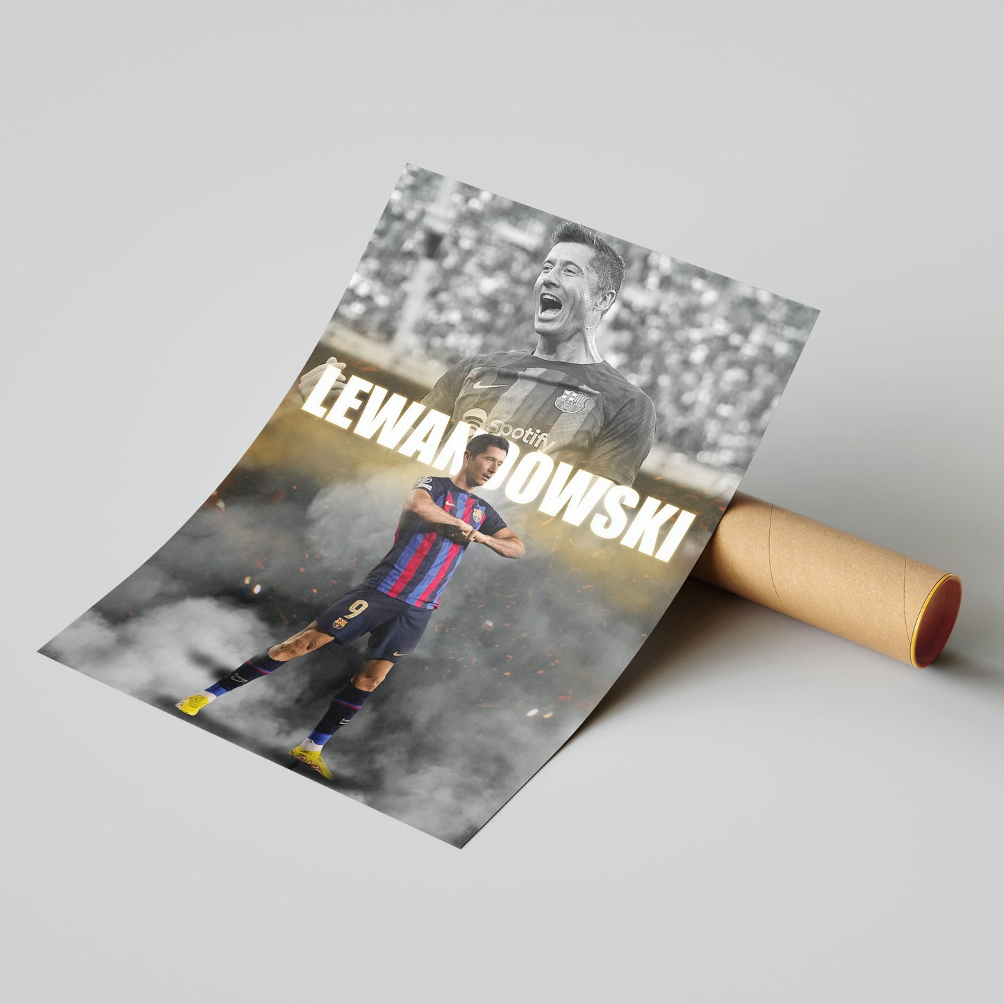 Robert Lewandowski Barcelona Football Poster - FootballCorner