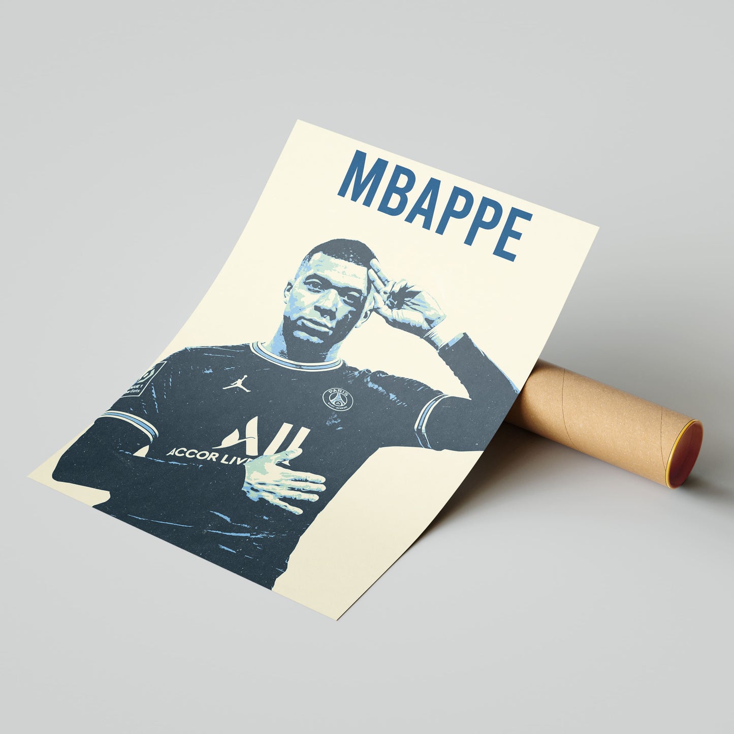 Kylian Mbappe PSG Pop Art Football Poster - FootballCorner