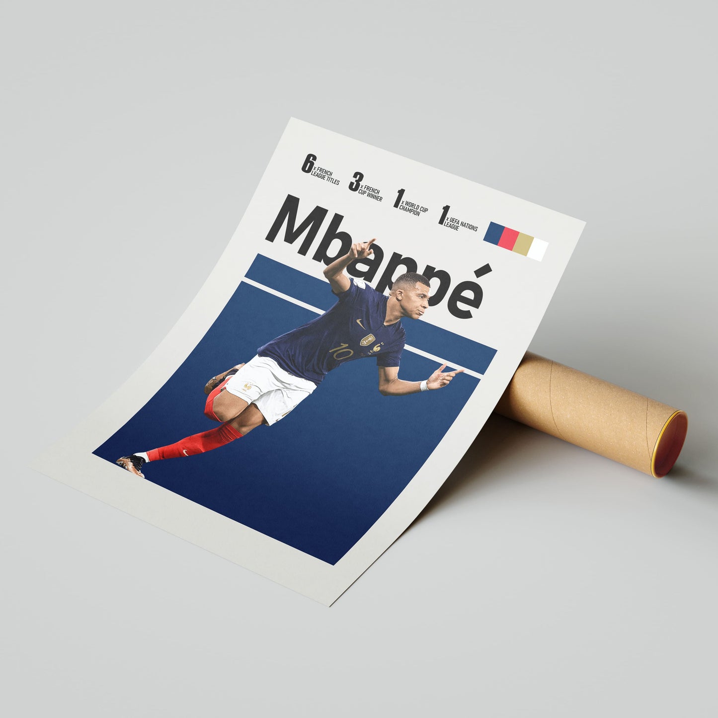 Kylian Mbappe Football Poster - FootballCorner