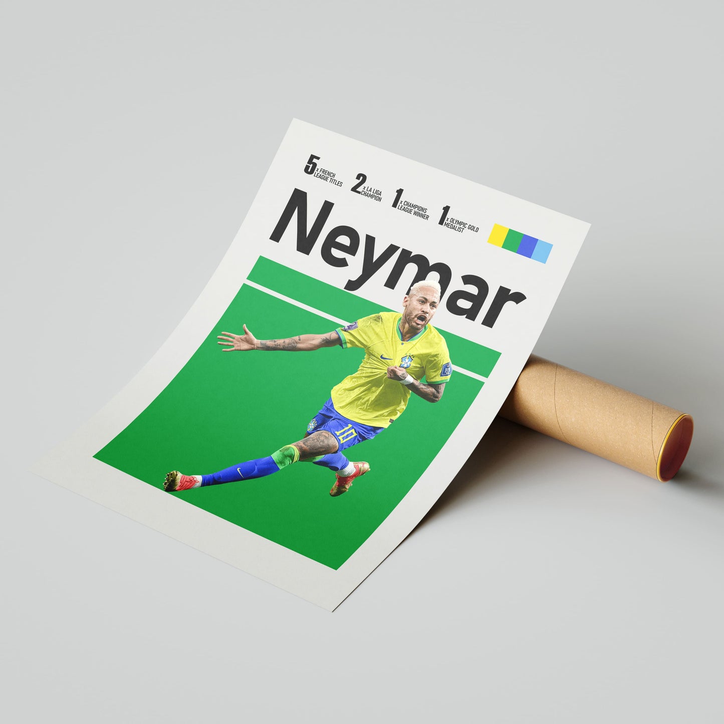 Neymar Junior Brazil Football Poster - FootballCorner