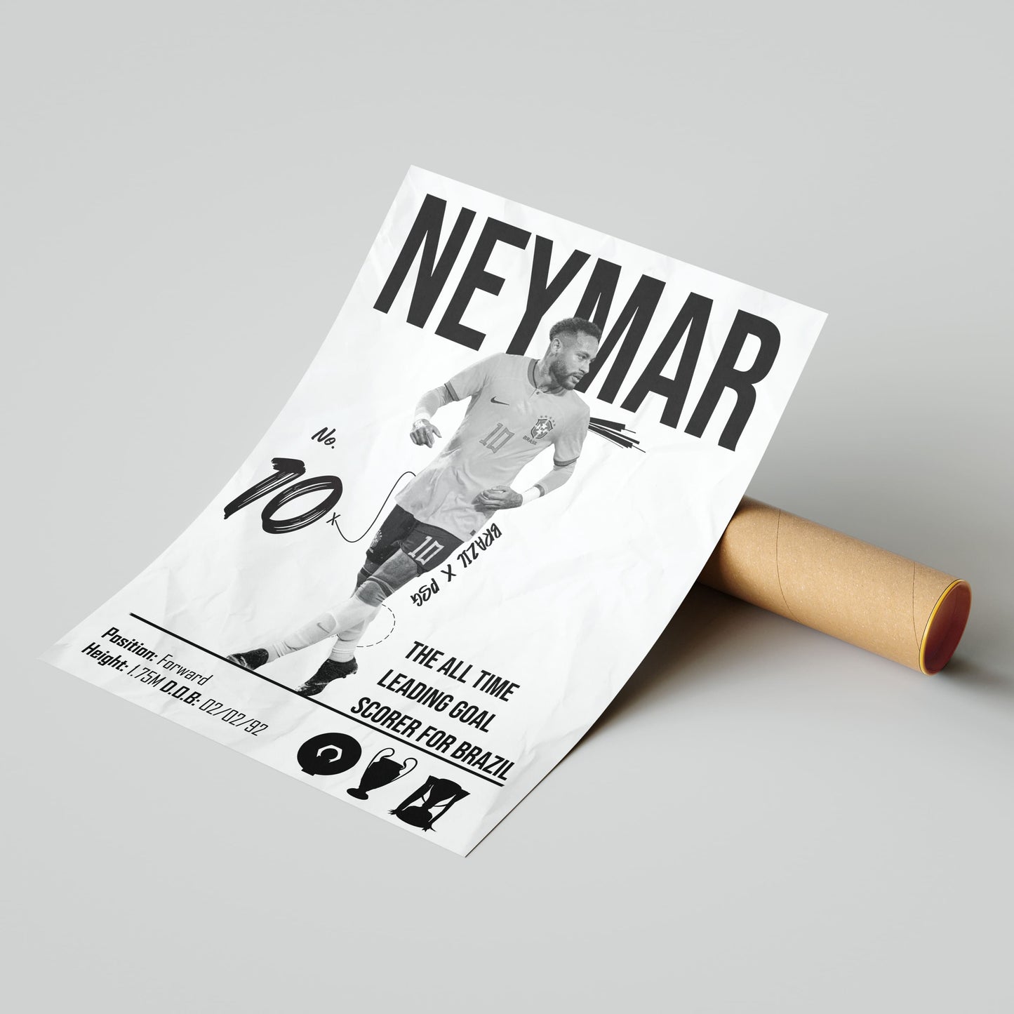 Neymar Brazil Football Poster - FootballCorner