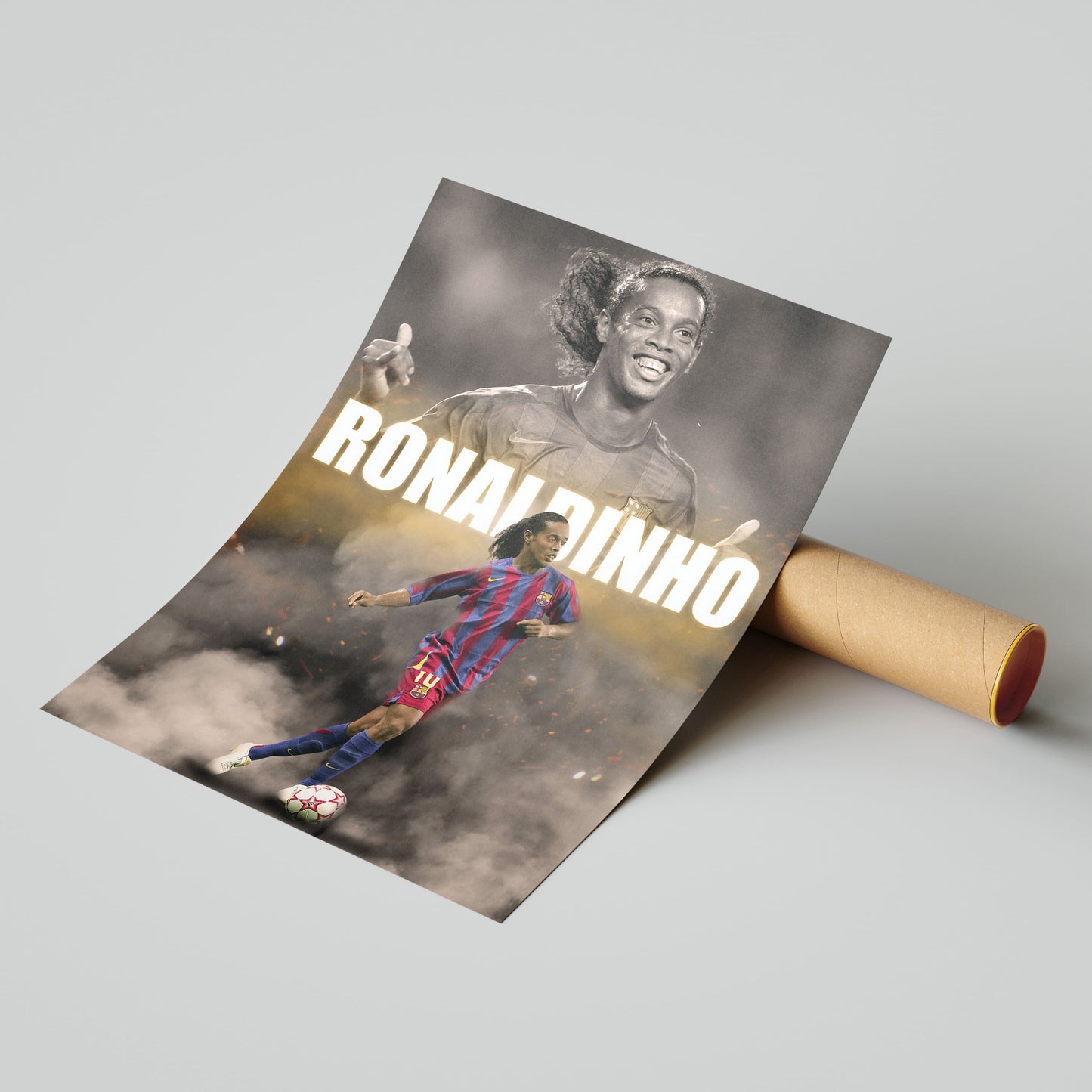 Ronaldinho Barcelona Football Poster - FootballCorner