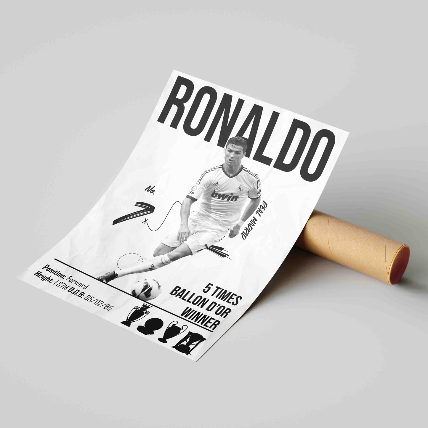 Cristiano Ronaldo Real Madrid Football Poster - FootballCorner