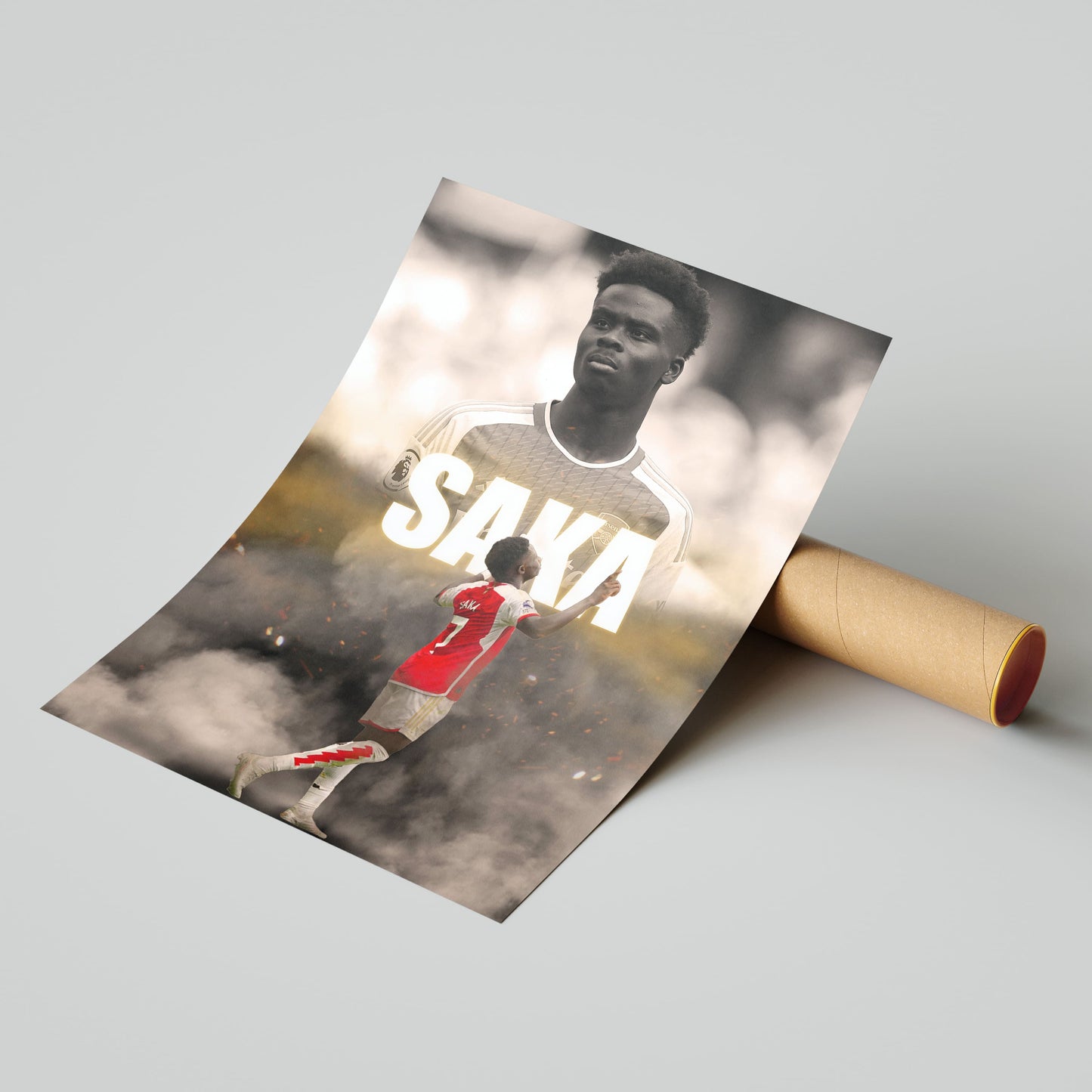 Bukayo Saka Arsenal FC Football Poster - FootballCorner