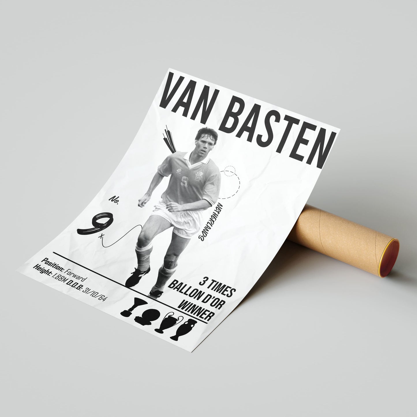 Marco van Basten Football Poster - FootballCorner