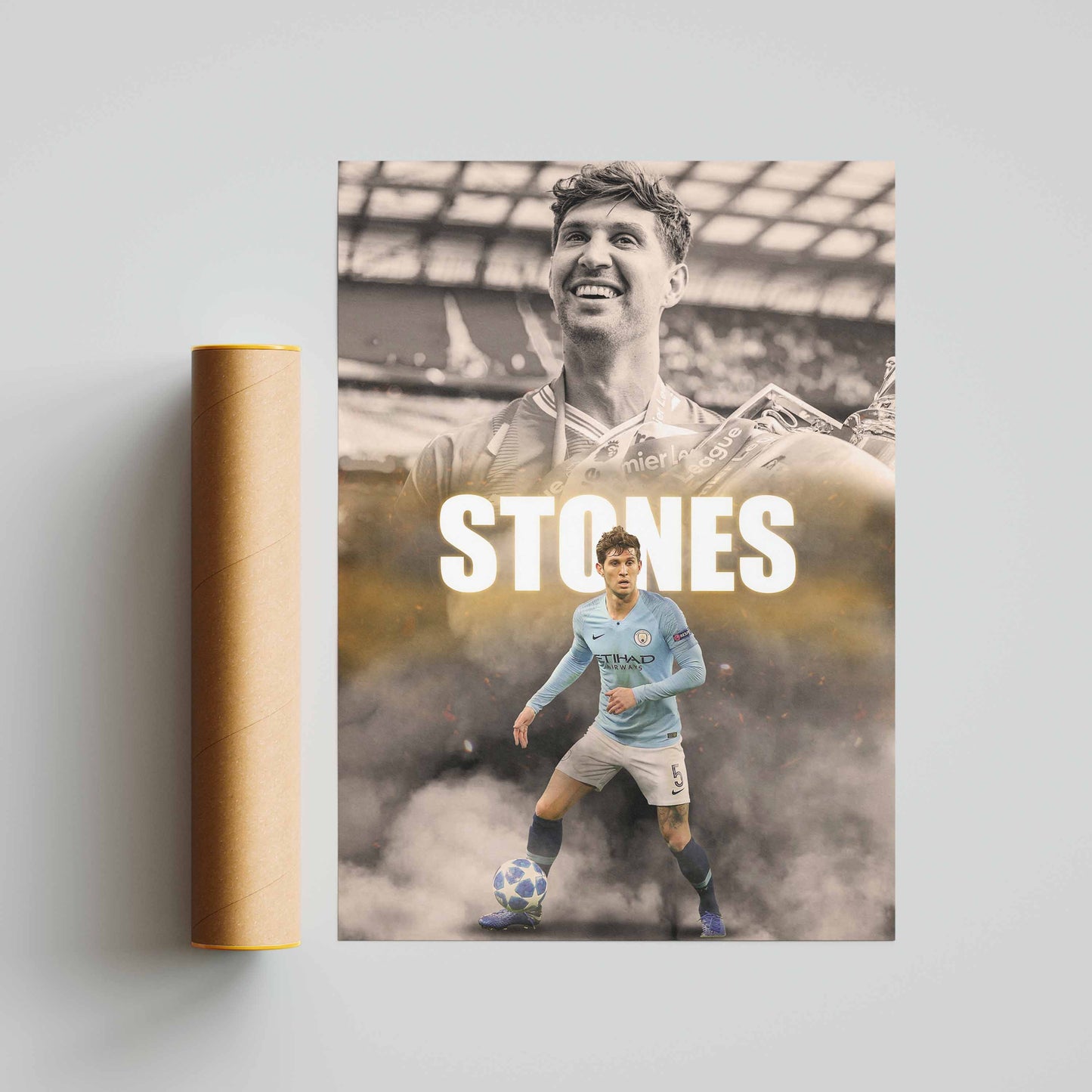 John Stones Man City Football Poster - FootballCorner