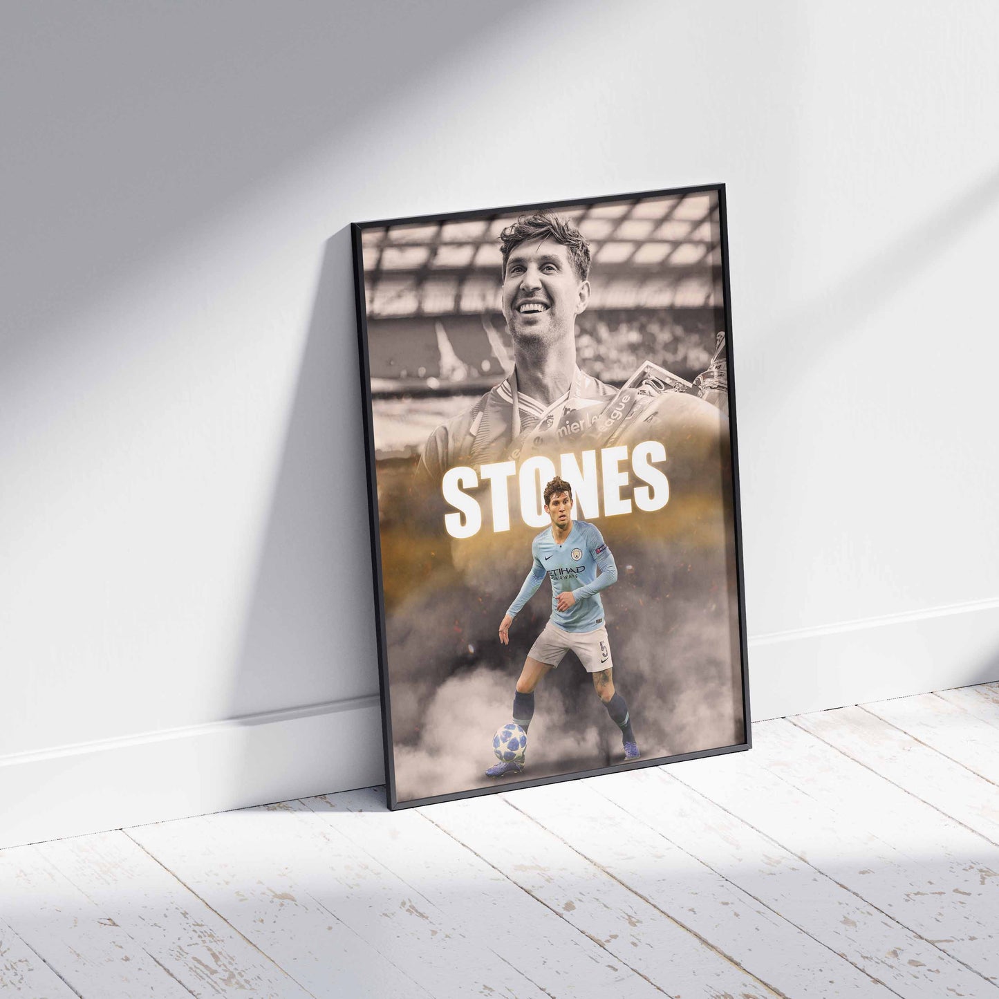 John Stones Man City Football Poster - FootballCorner
